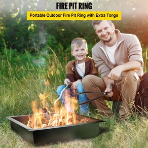 36-Inch Outer & 30-Inch Inner Diameter Fire Pit <b>Ring</b> 1.5 mm <b>Thick</b> DIY Steel <b>Ring</b> Tongs Firewood-Friendly Insert - Product Image 2