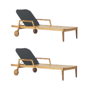 Foldable Teak Wood Sun Loungers Leisure <b>Sunbed</b> Modern Style Pool Side Daybed Manufacturing In Indonesia - Product Image 4