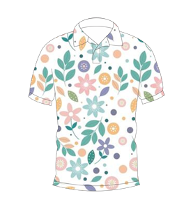 เสื้อโปโลพิมพ์ลายดอกไม้สีขาวพาสเทลสำหรับผู้ชายแบบกำหนดเองแขนสั้นเสื้อกอล์ฟแฟชั่นฤดูร้อนแบบลำลอง - Product Image 4