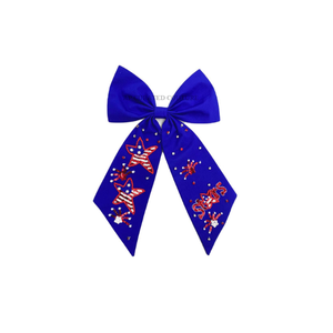 Nœud à cheveux perlé du 4 juillet, tendance, le plus vendu, style perles de rocaille, accessoire capillaire au look étonnant pour la fête patriotique - Product Image 3