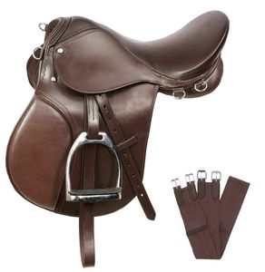 Premium Customized Monoflap English Dressage Horse Saddle Brass Hardware Covered Leather Deep Seat Equestrian Riding Equipment - Product Image 4