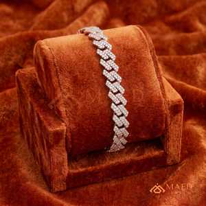 สร้อยข้อมือโซ่เส้นเล็กประดับมอสซาไนต์สีโรสโกลด์ แฟชั่นหรูหราสไตล์นิวยอร์ก ของขวัญเครื่องประดับสุดหรู ดีไซน์สวยสง่าสำหรับใส่ทุกวัน - Product Image 1