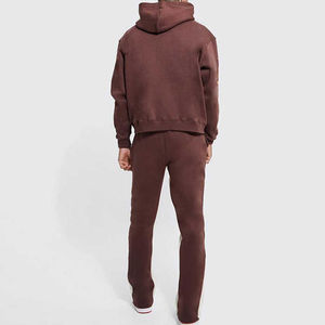 Conjunto de Chándal de Algodón Grueso para Hombre, Estilo Urbano, Sudadera Oversize y Pantalones Anchos Acampanados, con Logotipo Personalizado - Product Image 2
