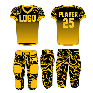 Ropa Deportiva, Uniforme de Fútbol Americano de Color Sólido, Transpirable, Manga Corta, Logotipo Frontal Personalizado, Secado Rápido - Product Image 1