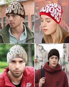 Gorros de invierno de acrílico 100% unisex, ropa de calle doblada de calidad, punto personalizable, logotipo OEM/ODM, gorros de diseño transpirable - Product Image 3