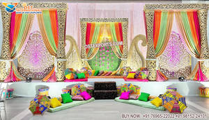 Decoración de Escenario para Bodas Árabes, Decoración de Escenario para Ceremonias de Bodas Indias, Decoración de Escenario para Bodas Punjabi, Decoración de Escenario para Funciones de Mehndi en el Reino Unido - Product Image 2