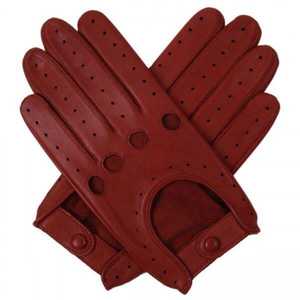 Leather Retro Bike Wear Gloves Wrist Length Breathable Thermal Unlined Daily Use Spring Summer Red - Product Image 1