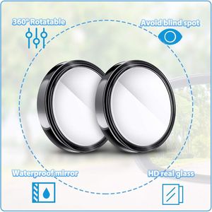 4 Espejos Convexos de Vidrio Negro de 2 Pulgadas, Ajustables 360 Grados, para Puntos Ciegos del Retrovisor del Coche, Espejos Convexos de Gran Angular - Product Image 4