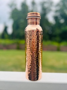 ANAM OVERSEAS AO-4724 Polished Pure Copper Metal Water Bottle Screw Cap Shape Eco-Friendly Kitchen Outdoor Use Handmade Classic - Product Image 2