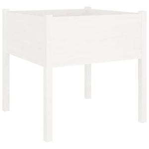 Jardinera de Madera de Pino Blanca Sólida, 27.6 x 27.6 x 27.6 Pulgadas, Macetas y Jardineras Resistentes y Duraderas - Product Image 2