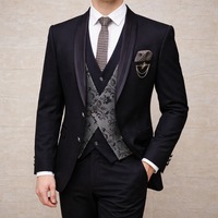 Setelan Jas Tuxedo Pria Gaya Italia Premium, Bahan Polyester 100% Bernapas, Pewarnaan Garment, 150gsm, Anti-Statik, Kancing Satu Baris