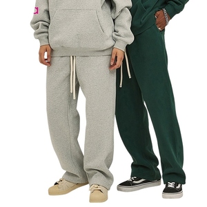 Men's Red Sweatpants Elastic Waist Drawstring Casual Loose Fit Side Pockets Breathable Knitted Cotton Men's <b>Pants</b> - Product Image 6
