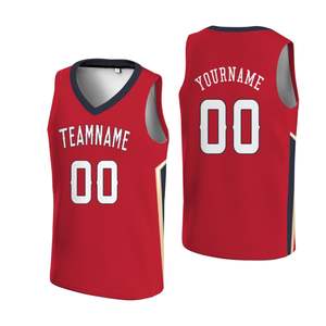 Maillots de basket-ball d'été personnalisés imprimés par sublimation, légers, respirants, 100% polyester, sans manches, antibactériens - Product Image 1