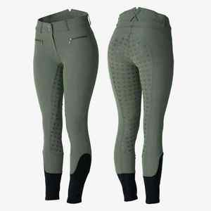 Pantalones de Montar de Cintura Alta para Mujer, Largos hasta el Tobillo, Tejidos en Spandex y Nailon, Elásticos en Cuatro Direcciones, con Bolsillos, Color Sólido - Product Image 3