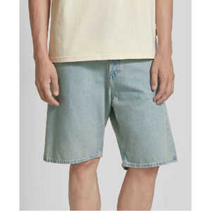 High Quality Canvas Denim Shorts Fashion High Waist Blue <b>Jeans</b> Casual Pants Elastic Waist <b>Drawstring</b> <b>Men</b> Quick Dry 180g Digital - Product Image 1