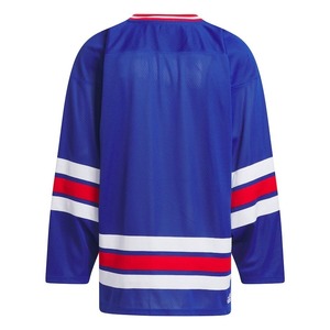 Custom Blank Hockey Jersey Long Sleeve Lace Up Neck Royal Blue <b>Red</b> White <b>Striped</b> Team Hockey Uniform - Product Image 4