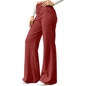 New Fashion <b>Women</b> Flare Pants Custom Logo High Waist <b>Stretch</b> <b>Trousers</b> with Stylish Bell Bottom Silhouette for Modern Apparel - Product Image 1