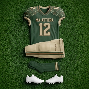 Custom American Football Jersey Set Green Gold Uniform <b>Padded</b> Football <b>Pants</b> Teamwear Number 12 Sportswear OEM ODM Wholesale - Product Image 6