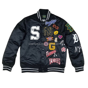 Chaqueta Bomber Reversible Cortavientos con Cuello Alto de Satén Bordado de Invierno, Ecológica y Transpirable para Hombre y Mujer - Product Image 1