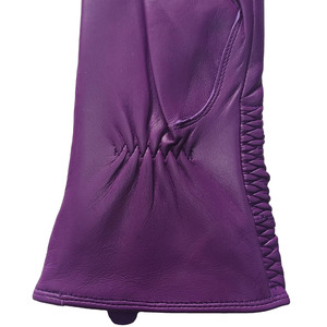 Purple Leather Wrist Length <b>Gloves</b> Thermal Unlined Plain Style Daily Use Winter Casual - Product Image 5