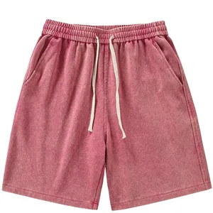 Shorts d'été décontractés amples en coton pur 320G style américain, délavés, effet vieilli, dégradé - Product Image 5