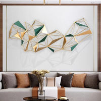 Décoration murale géométrique moderne de luxe en métal, art mural abstrait en fer à suspendre pour salon, chambre à coucher, hôtel