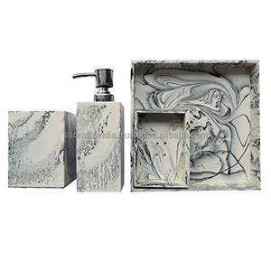 กล่องเก็บสบู่ทำจากเรซินหินอ่อนสำหรับใส่ในห้องน้ำในโรงแรมพร้อมถาดใส่แปรงสีฟันสำหรับห้องพักชุดเก็บสบู่สไตล์อินเดีย - Product Image 1