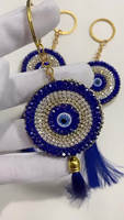 Porte-clés brodé perlé style bohème, porte-clés artisanal unique, breloque décorative brodée, porte-clés de luxe fait main perlé