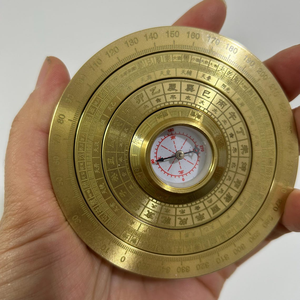 Boussole Feng Shui vintage en laiton, boussole Luo Pan, boussole de géomancie chinoise, instrument de navigation directionnel, boussole traditionnelle en laiton - Product Image 1