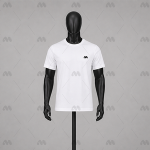 เสื้อยืดทรงบ็อกซี่คุณภาพสูง 180 กรัม ไซส์ใหญ่ 100% โพลีเอสเตอร์ สีพื้น แขนสั้น แบบเป็นทางการ เป็นมิตรกับสิ่งแวดล้อม ทรงโอเวอร์ไซส์ สีขาว - Product Image 1