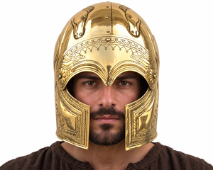 Casco cretano antiguo de latón calibre 18, armadura griega tradicional hecha a mano, artículo coleccionable artístico para personajes de cine y televisión. - Product Image 1