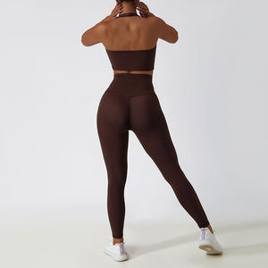 Conjuntos Deportivos de Yoga Transpirables para Mujer, Cintura Baja, 2 Piezas, Ropa Deportiva para Gimnasio (Spandex/Poliéster), 2 Piezas, Colores Personalizados - Product Image 4