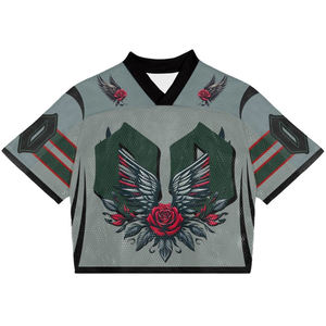 Crop top coloré à manches courtes en jersey pour femme, style streetwear personnalisé, sublimation, pour festival de musique et événements. - Product Image 3