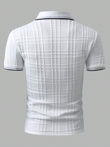 Men's Casual Commuter Patch-Up <b>Half</b> Placket Polo <b>Shirt</b> t <b>Shirt</b> For Men - Product Image 2