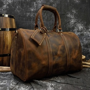 Bolsa de Viaje de Fin de Semana Elegante y Transpirable de Cuero Marrón, Bolsa de Lona para Maquillaje con Doble Compartimento para Zapatos, Bolsas de Viaje de Cuero - Product Image 4