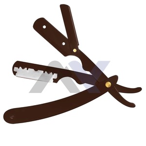 Rasoir de Barbier Professionnel de Précision Fabriqué en Usine Finition Marron Élégante Faible MOQ Rasoir Droit de Haute Qualité - Product Image 1