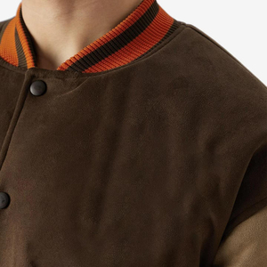 Varsity <b>Jacket</b> For <b>Men</b> <b>Men's</b> <b>Jacket</b> New Style <b>Long</b> Sleeves Crew Neck Collar Solid Color Quick Dry Breathable Covered Button - Product Image 2