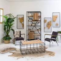 Table basse Vandana Elara Aureo en bois de manguier et métal noir
