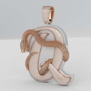 Collier pendentif serpent plaqué or 18 carats avec micro-pavé brillant, bijoux hip-hop pour hommes et femmes - Product Image 4