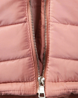 Veste matelassée rose pour femme avec capuche en fausse fourrure, manteau d'hiver chaud avec fermeture éclair et poches latérales