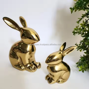 Sculpture de lapin en aluminium moulé Figurine de lapin décorative pour la maison et le jardin Animal de qualité supérieure par Decor impex - Product Image 4