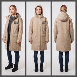 Veste longue imperméable à capuche pour femme en nylon et polyester, coupe-vent, idéale pour la randonnée, avec fermeture éclair et boutons - Product Image 5