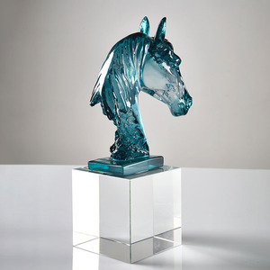 Tête de cheval en résine, sculpture animale artificielle, figurines décoratives, accessoires de décoration pour salon - Product Image 4