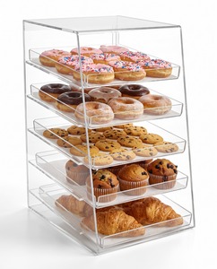 กล่องพลาสติกใสอเนกประสงค์5ถาดสำหรับขนมอบเบเกอรี่โดนัทขายดี - Product Image 4