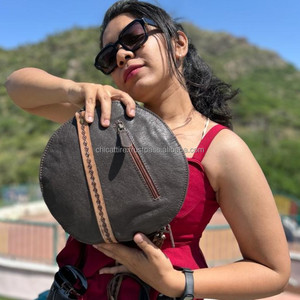 Bolso redondo tallado a mano con herramientas, nuevo diseño elegante, Bolso de piel de vaca, bandolera, bolso de hombro para mujer - Product Image 5