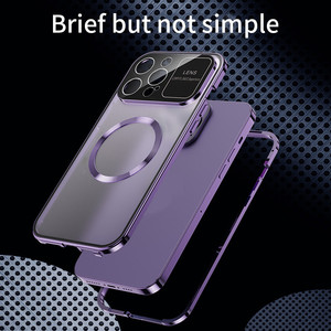 เคสโทรศัพท์แบบแม่เหล็กครอบคลุมทั้งตัว 360 องศา พร้อมกรอบโลหะพรีเมียม และฟิล์มกันรอยแบบป้องกันความเป็นส่วนตัว สำหรับ iPhone 12 13 14 15 16 Pro Max - Product Image 3