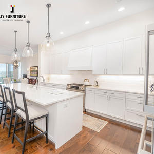 JY Project Customized Luxury White MDF Wood Kitchen Cabinets Modern Modular Custom Kitchen Cabinetry for Apartment - Product Image 2