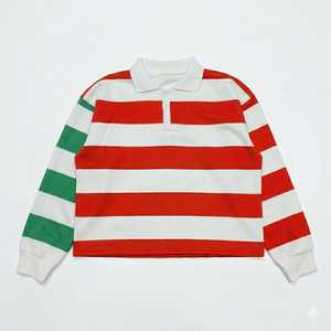 Factory <b>Collar</b> Design Striped Long Sleeve Men 100% Cotton Oem Service Polo <b>T</b> <b>Shirts</b> Manufactures Unisex Rugby Stripes Polo <b>Shirt</b> - Product Image 4