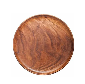 Assiette en bois au design moderne et minimaliste, artisanat en bois pour la table, accessoires de dîner, utilisée dans la cuisine, en bois d'acacia - Product Image 2