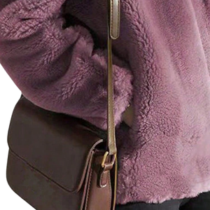 Womens Oversized Sherpa Fleece 100% Polyester <b>Thick</b> Jacket Soft Warm <b>Winter</b> Zip <b>Coat</b> High Neck Long Sleeve Casual Outdoor Teddy - Product Image 6
